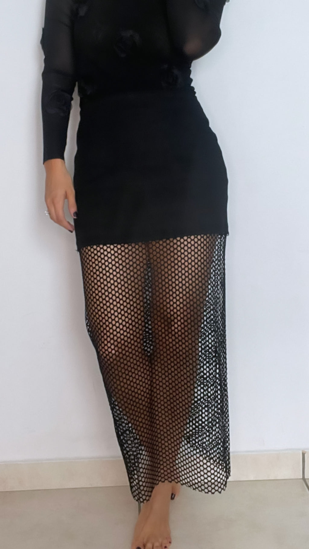 Karika big mesh contrast skirt
