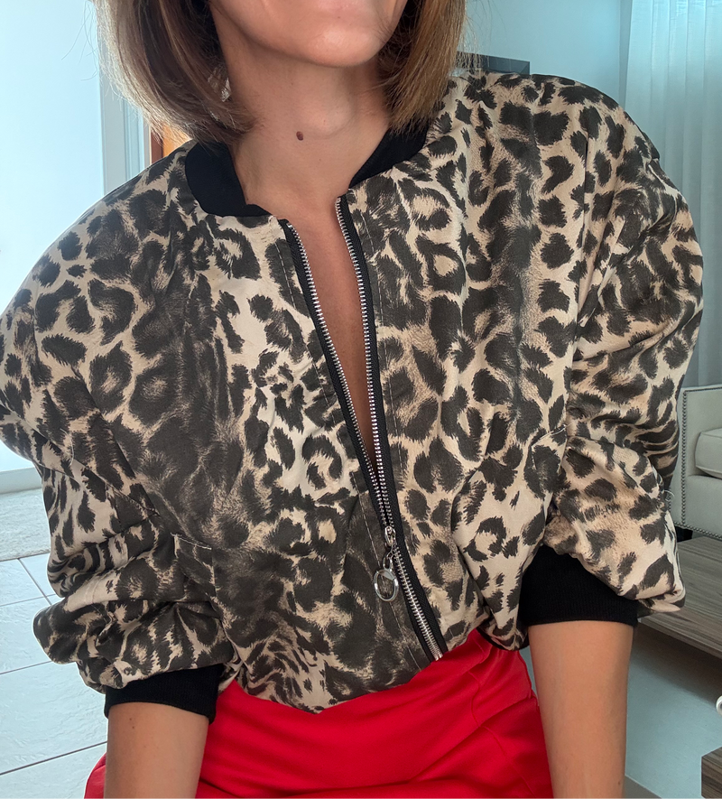 Leopard Bomber Jacket