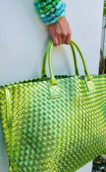 Metallic Woven Tote Bag