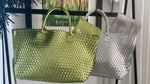 Metallic Woven Tote Bag