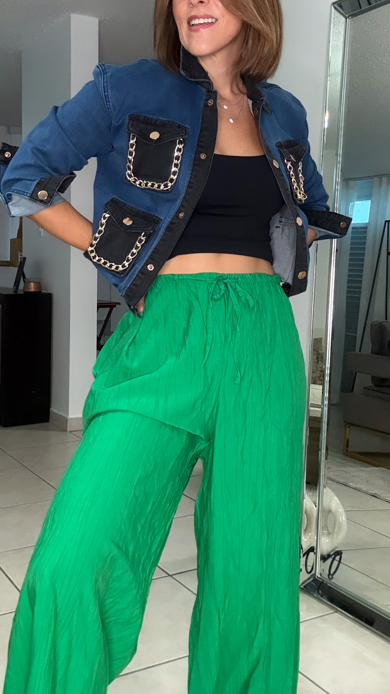 Green loose pant