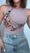 UGems & Chains top (taupe, white, or black)