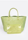 Metallic Woven Tote Bag