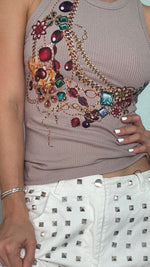 UGems & Chains top (taupe, white, or black)
