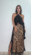 Lace Italian Skirt-Animal print)