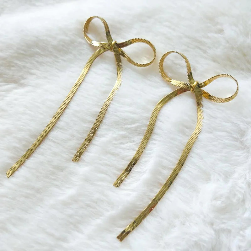 Bow earrings(long)