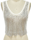 Rhinestones mesh top