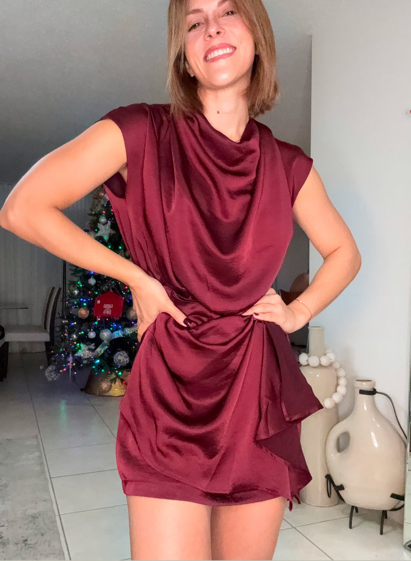 Francesca red wine dress