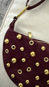 Half Moon Bag (Red Wine/ Gold)
