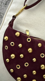 Half Moon Bag (Red Wine/ Gold)