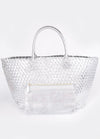 Metallic Woven Tote Bag