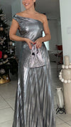 Z plizado metallic dress (silver)