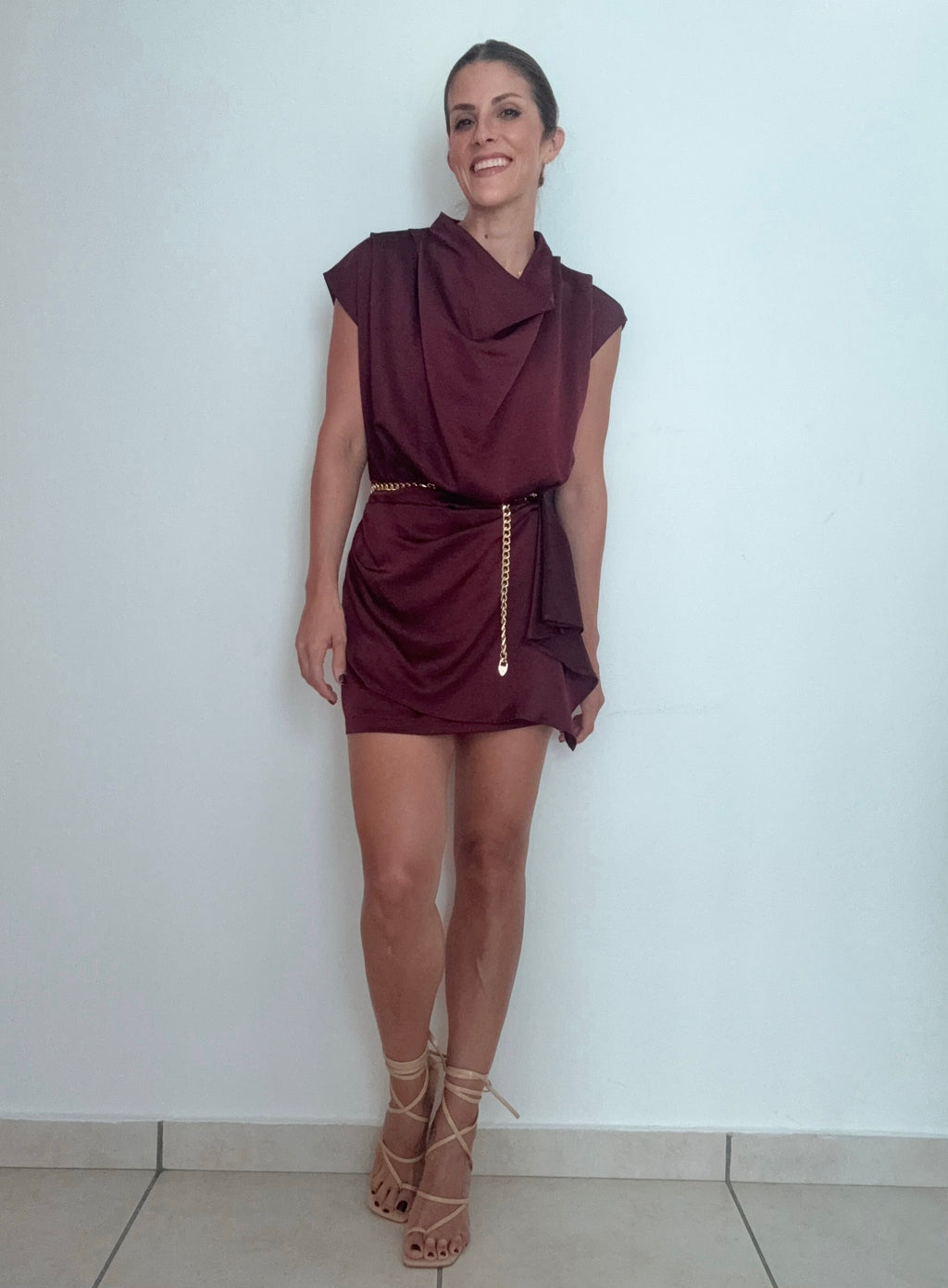 Francesca red wine dress
