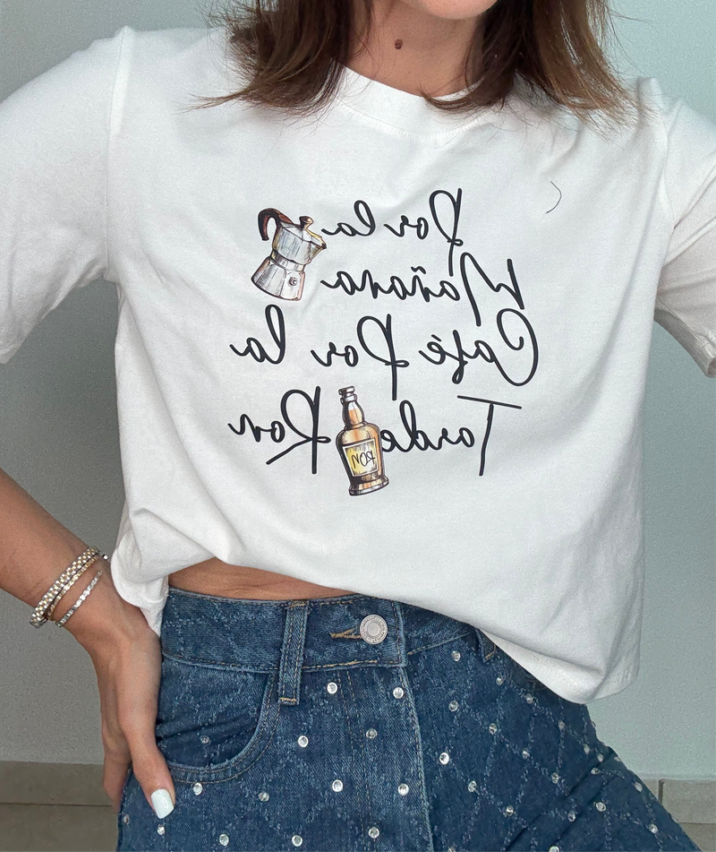 Cafe & Ron Crop Top