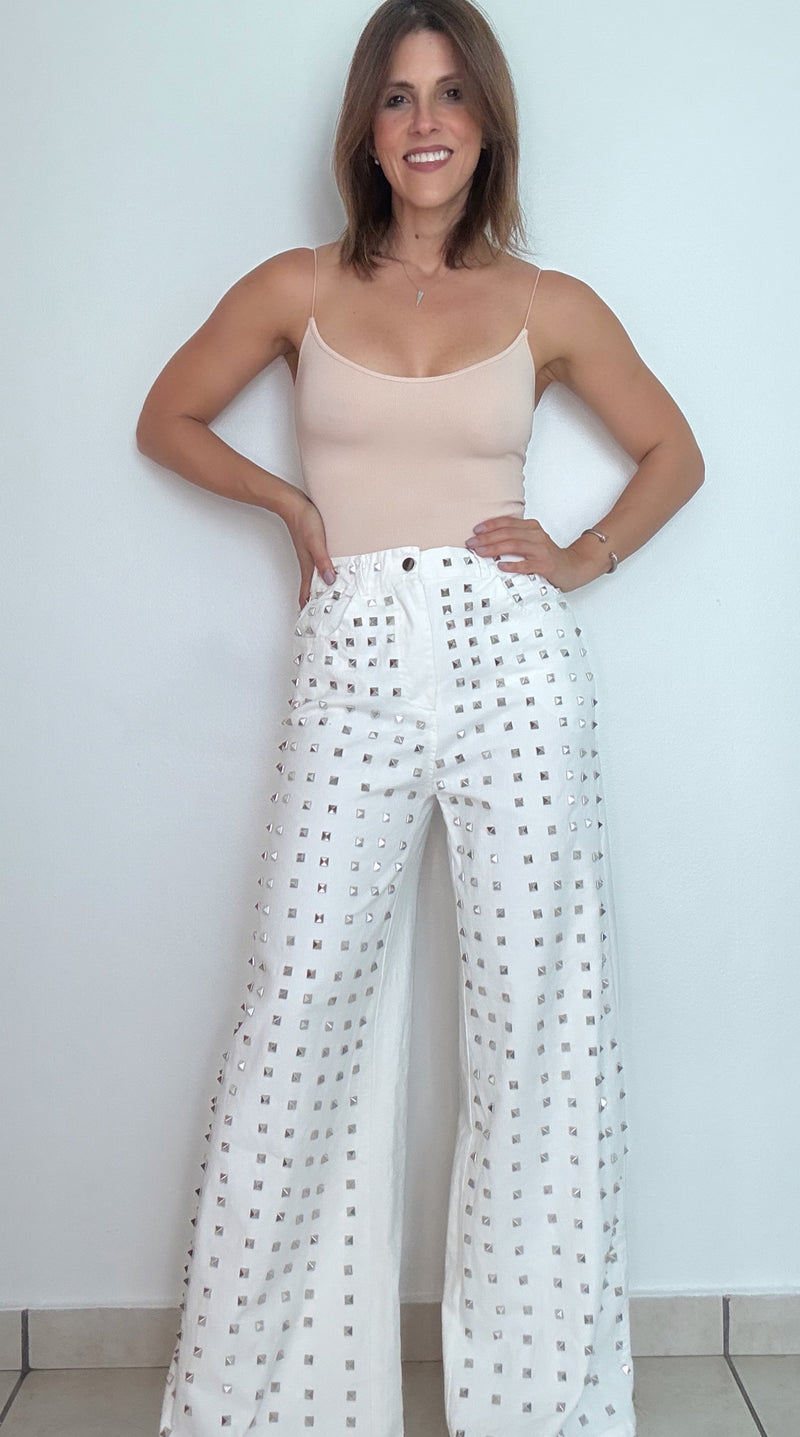 White Stud Jeans