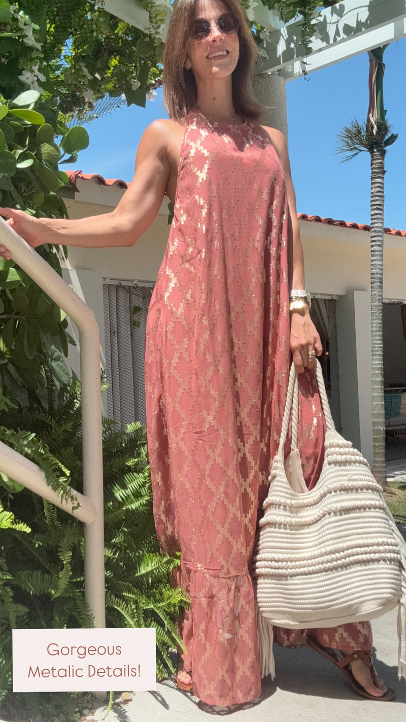 London Lorene Halter Maxi Dress