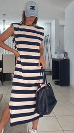 Padded stripes dress