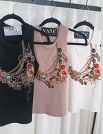 UGems & Chains top (taupe, white, or black)
