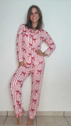 Bow & stripes long pants pjs
