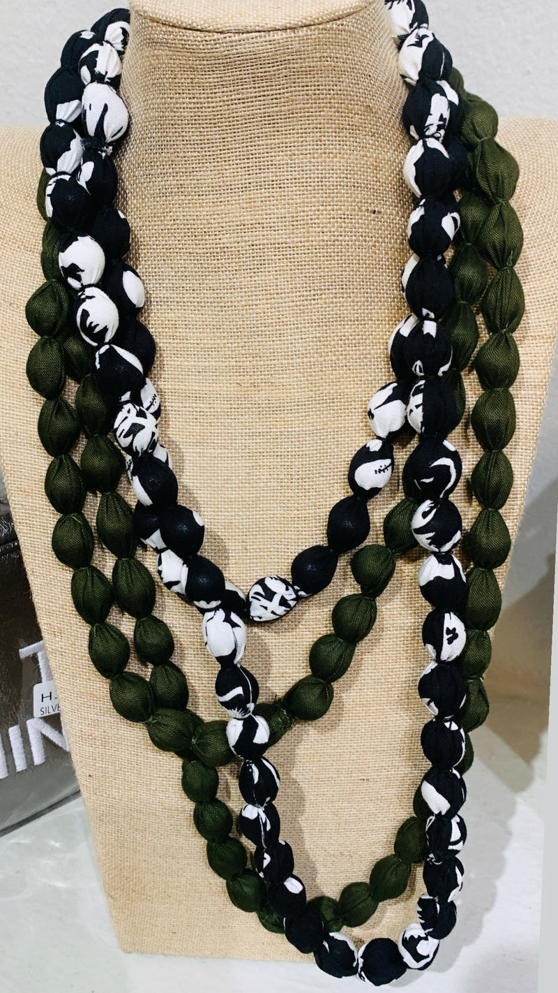 Silky balls long necklace