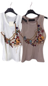 UGems & Chains top (taupe, white, or black)