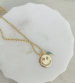 Happy Face long necklace (multi charmed)