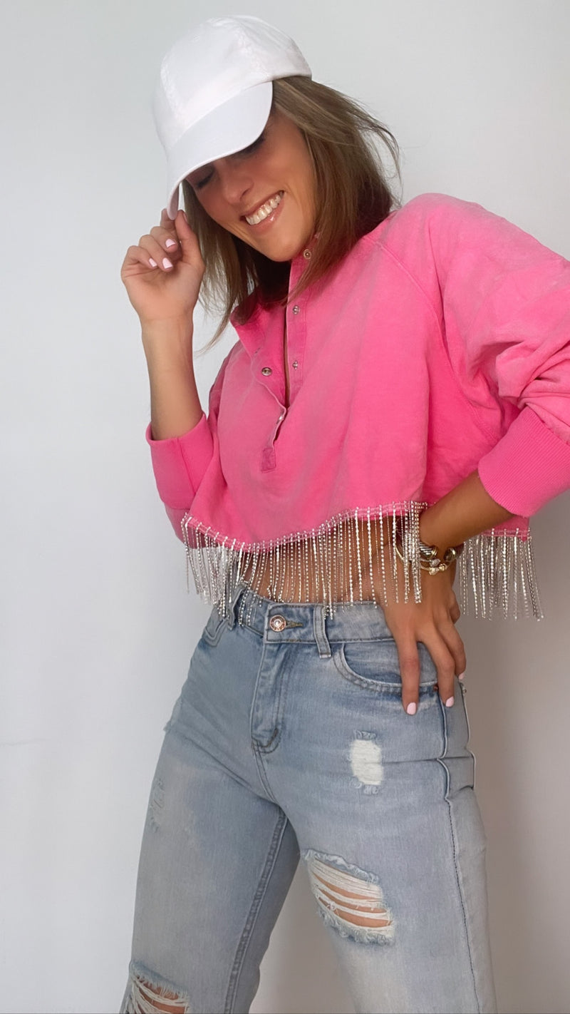 Fringe Rhinstones Top